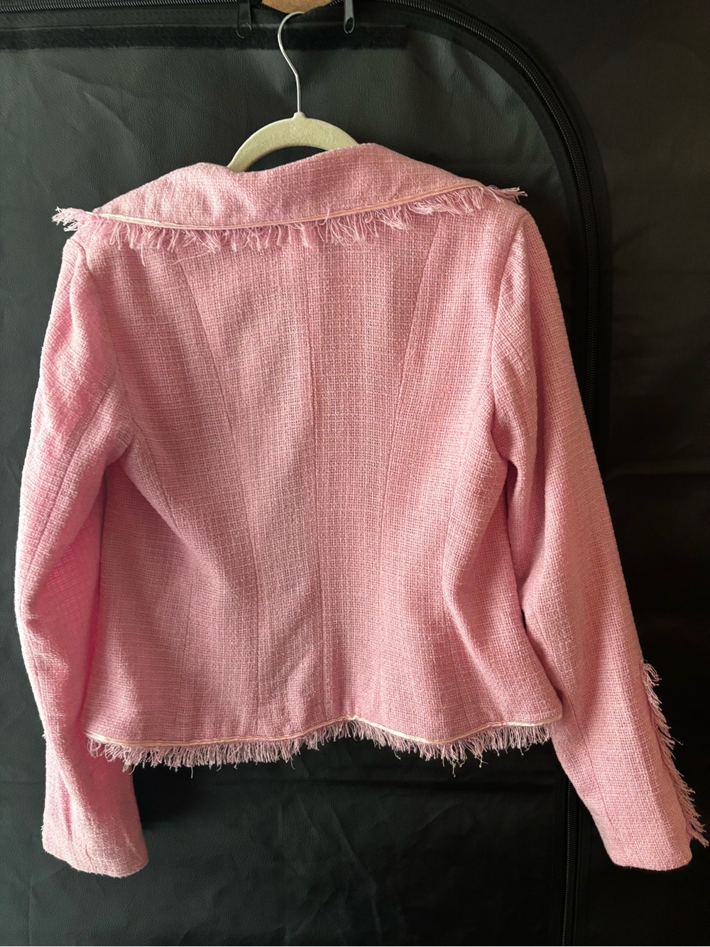 Rebbeca Thomson Pink Fringe Tweed Blazer - Picture 2 of 8